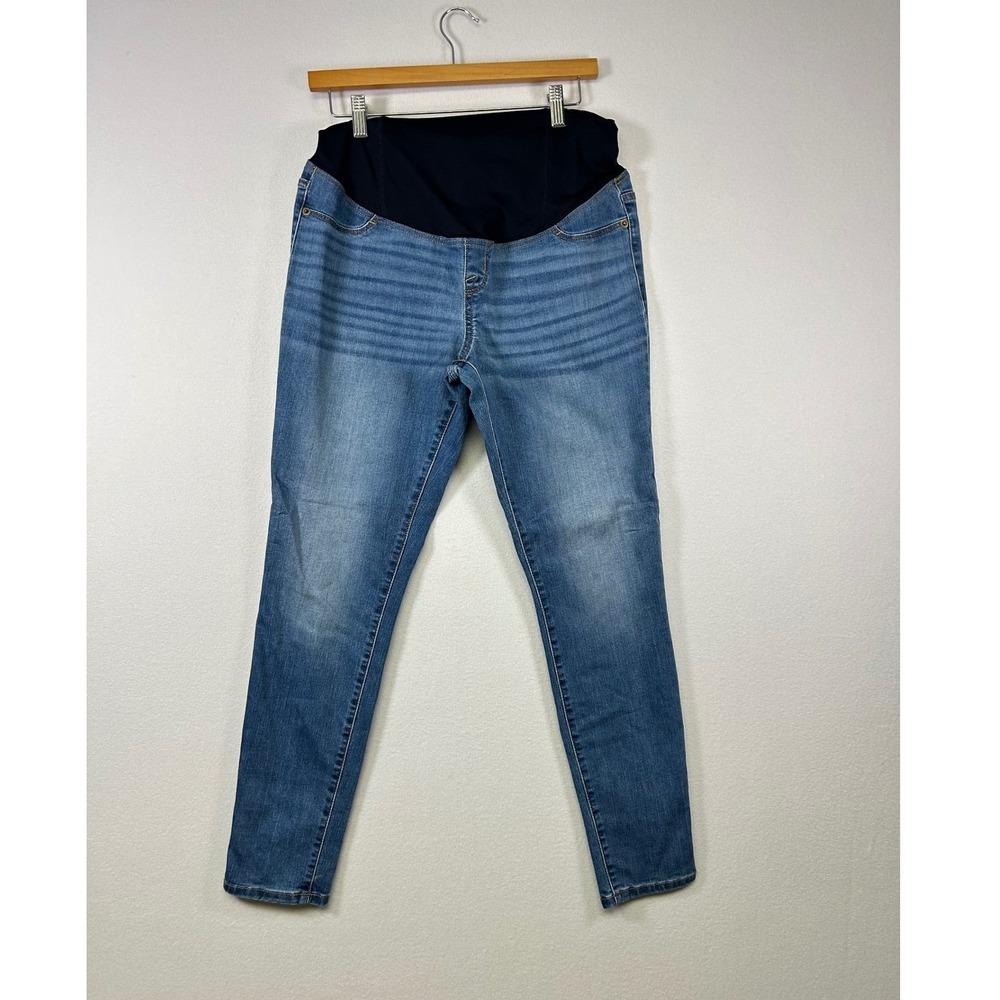 Isabel Maternity Jeggings Women 4/27R Blue Medium Wash Full Belly Panel Skinny